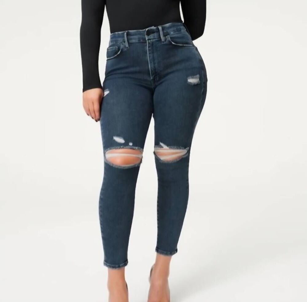 Good American Always Fits Good Waist Cropped Skinny Jeans in Blue857 Sz 6-12